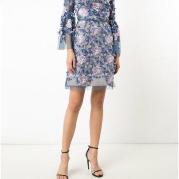 Marchesa Notte Floral Embroidered Dress - Picture 4 of 4